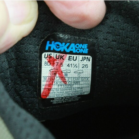 Hoka One One Anacapa 2 Olive Green Nylon Gore-Tex Running Sneaker Shoes Size 8 D - Picture 8 of 9